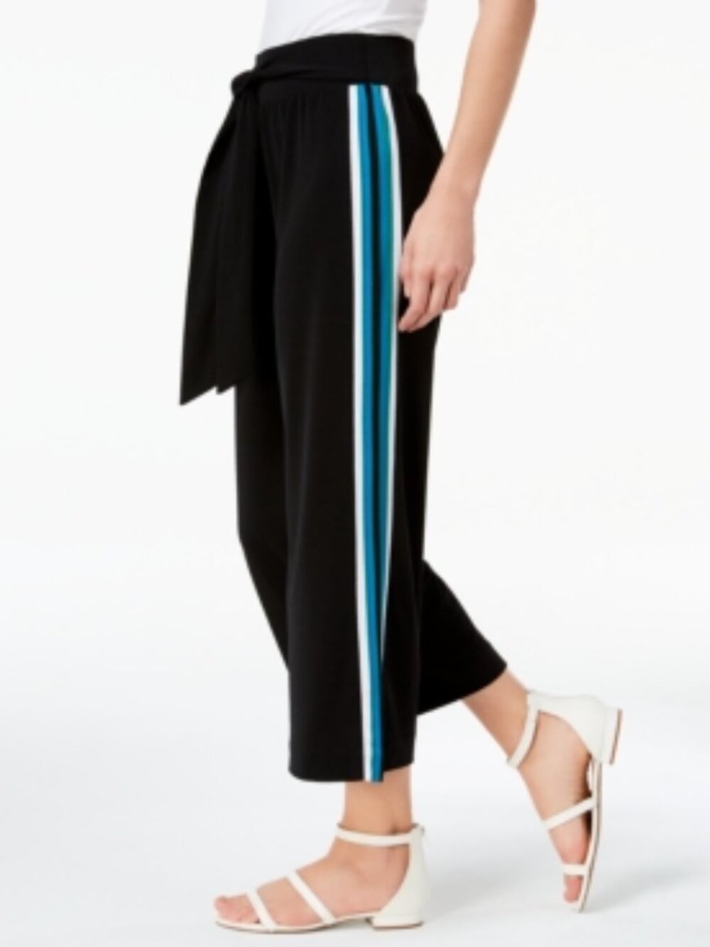 INC International Concepts Womens Varsity Stripe Cropped Wide Leg Pants